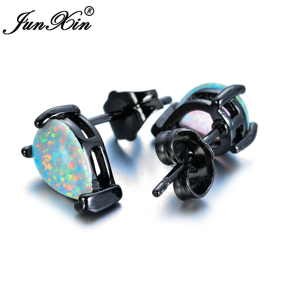 JUNXIN Fashion Female Geometric Earring White Fire Opal Stud Earrings Black Gold Filled Jewelry Double Sided Earrings For Women
JUNXIN Fashion Female Geometric Earring White Fire Opal Stud Earrings Black Gold Filled Jewelry Double Sided Earrings For Women