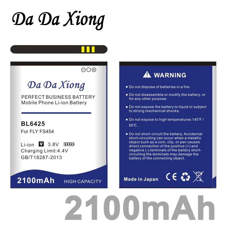 Da Da Xiong 2100mAh BL6425 Battery for Fly FS454 Nimbus 8 FS455 Nimbus 11 FS456 Nimbus 14 FS457 Nimbus 15 Cell phone Battery
Da Da Xiong 2100mAh BL6425 Battery for Fly FS454 Nimbus 8 FS455 Nimbus 11 FS456 Nimbus 14 FS457 Nimbus 15 Cell phone Battery