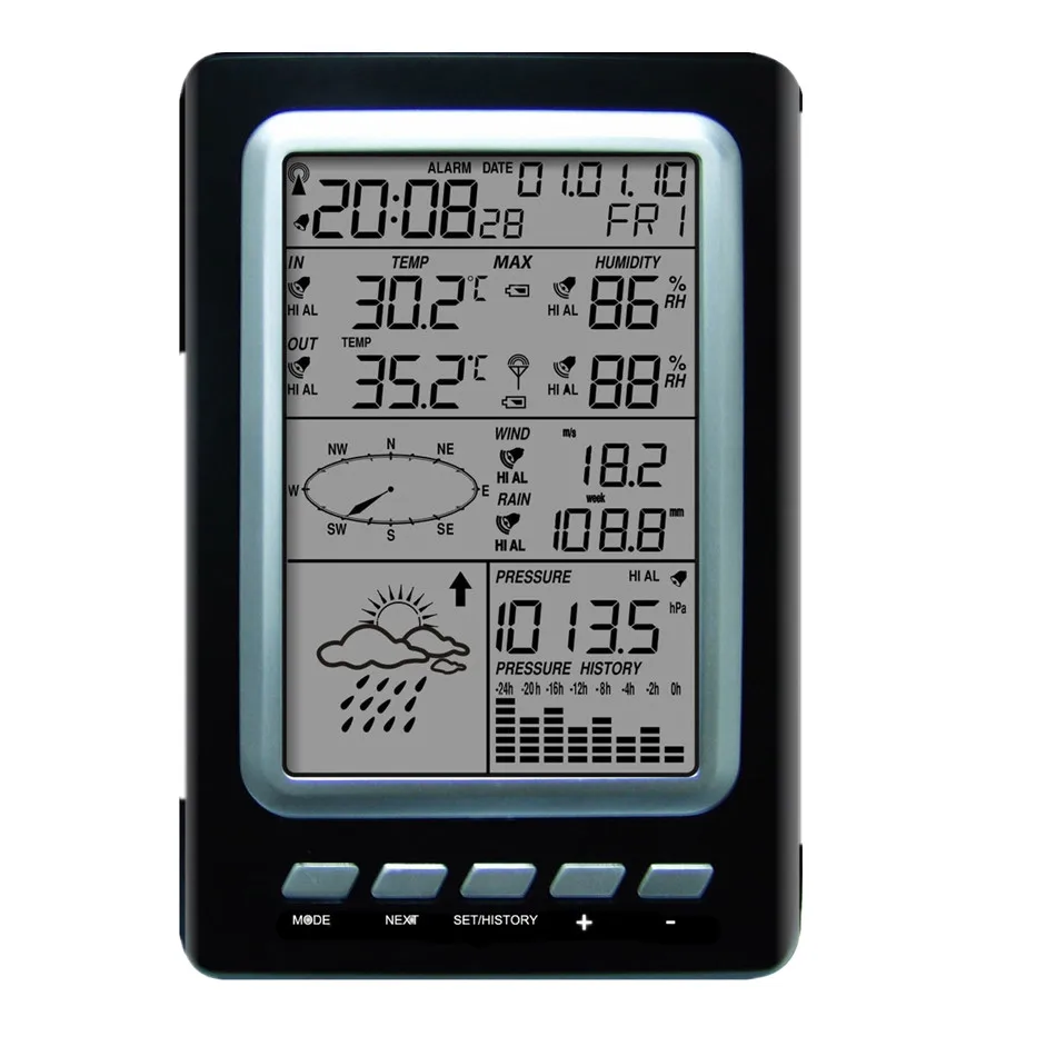 WS1030 Multi-function Solar Home Weather Station Weather Forecaster Wireless Thermometer And Hygrometer
WS1030 Multi-function Solar Home Weather Station Weather Forecaster Wireless Thermometer And Hygrometer