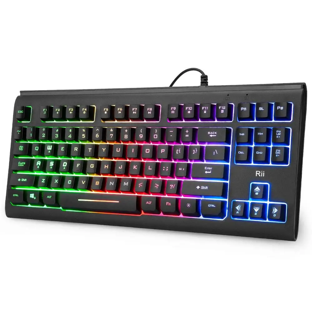 Rii RGB Gaming Keyboard RK104,Backlight Keyboard,Small Compact 87 Keys Computer Keyboard for Windows PC Laptop Desktop
Rii RGB Gaming Keyboard RK104,Backlight Keyboard,Small Compact 87 Keys Computer Keyboard for Windows PC Laptop Desktop