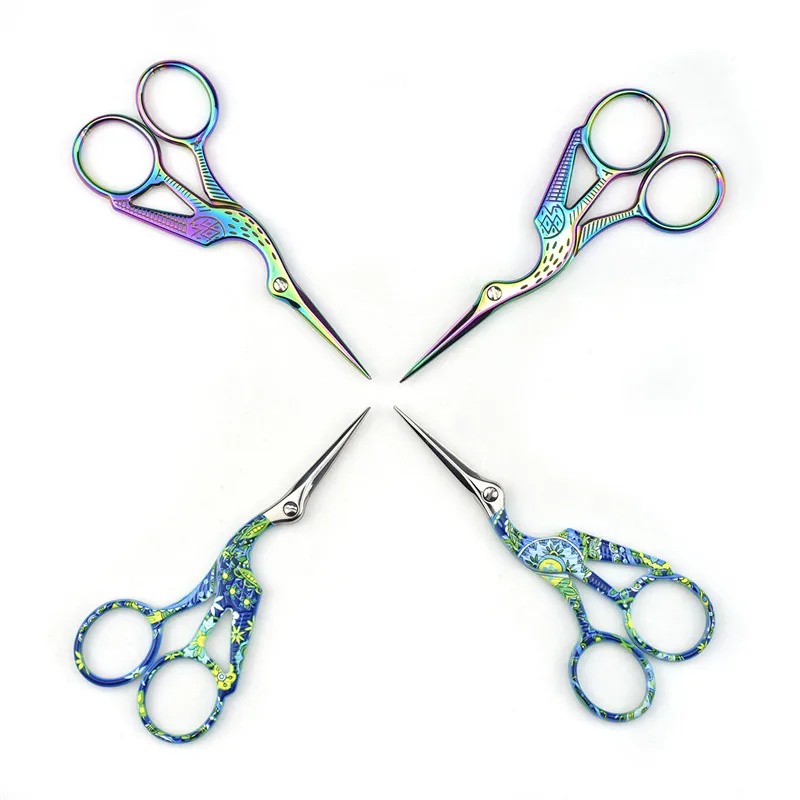 Looen Embroidery Scissor Crane Shaped Cross Stitch Tailor Scissor Retro European Sewing Handicraft DIY Home Tool Accessories (6)
