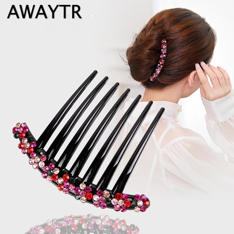 AWAYTR Korean Rhinestone Hairpin for Women Hair Comb Flower Ladies Seven-teeth Hair Clip Headwear Girls Hair Accessories
AWAYTR Korean Rhinestone Hairpin for Women Hair Comb Flower Ladies Seven-teeth Hair Clip Headwear Girls Hair Accessories
