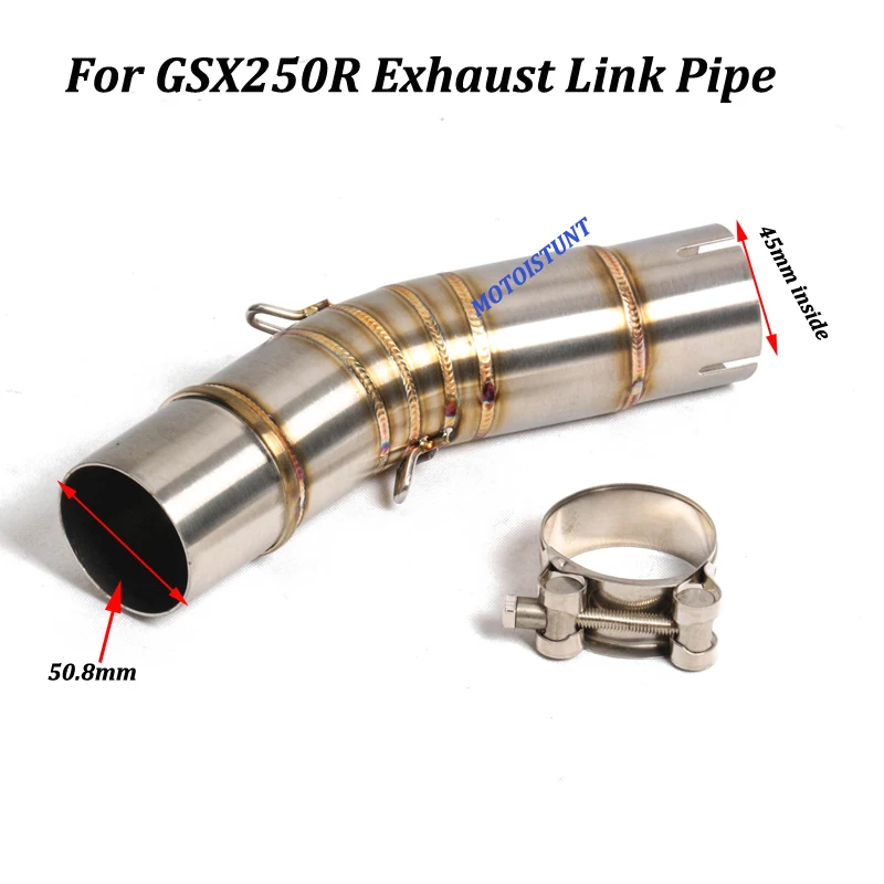 51mm Motorcycle Exhaust Muffler Modified Middle Link Pipe Connection Tube Slip on For Suzuki GSX250R Stainless Steel 304
51mm Motorcycle Exhaust Muffler Modified Middle Link Pipe Connection Tube Slip on For Suzuki GSX250R Stainless Steel 304