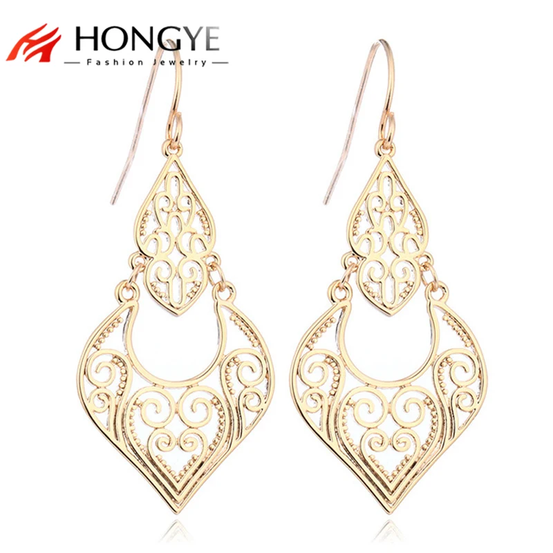 Simple Vintage Gold Silver Plated Drop Earrings Flower Hollow Out Earrings Dangling Ethnic Women Charms Brincos Jewelry
Simple Vintage Gold Silver Plated Drop Earrings Flower Hollow Out Earrings Dangling Ethnic Women Charms Brincos Jewelry