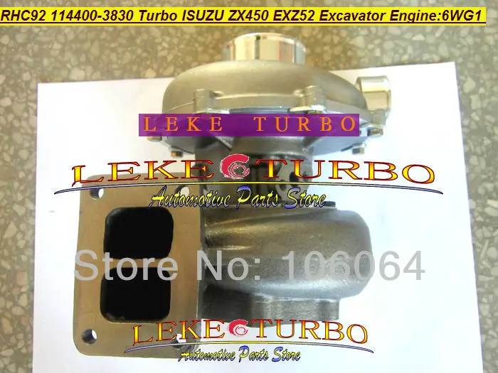 RHC92 114400-3830 114400 3830 VA300018 1144003830 Turbo Turbocharger For ISUZU ZX450 EXZ52 Excavator Earth Moving 6WG1 6WG1T
RHC92 114400-3830 114400 3830 VA300018 1144003830 Turbo Turbocharger For ISUZU ZX450 EXZ52 Excavator Earth Moving 6WG1 6WG1T