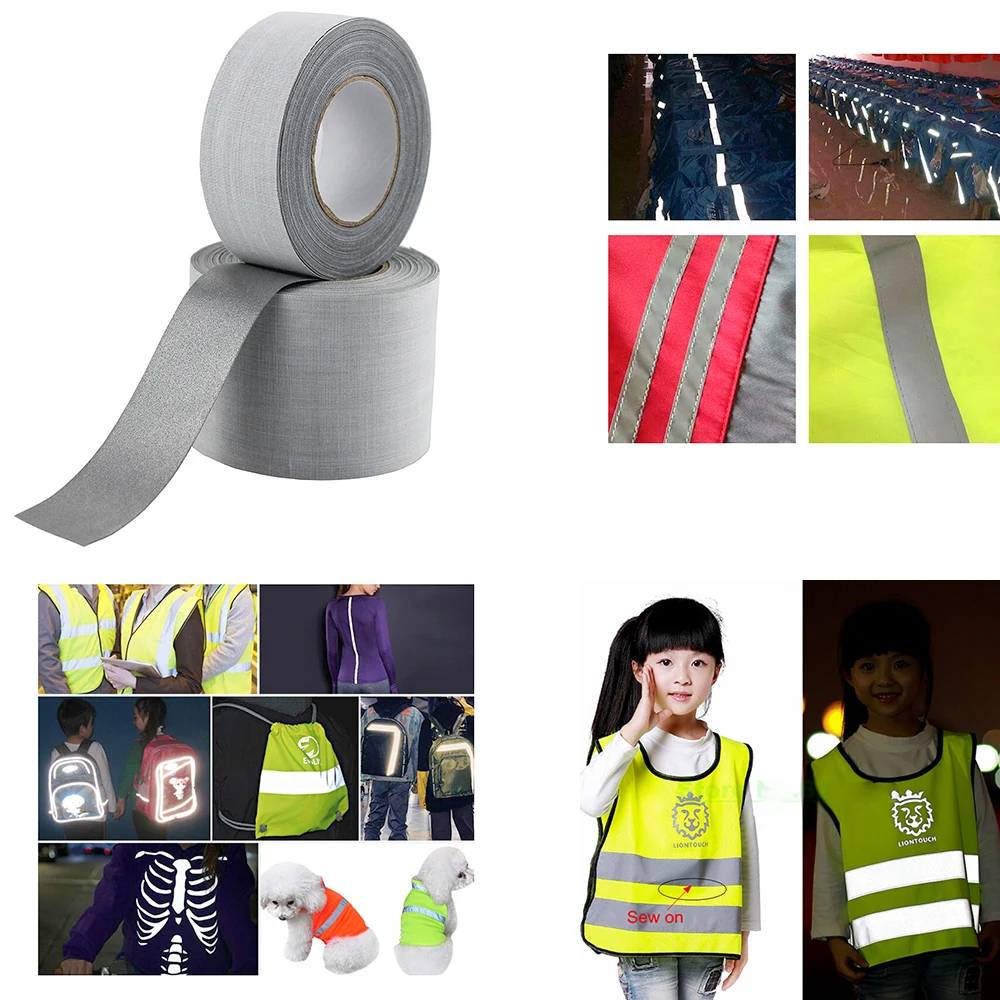 High Visibility Bright Silver Reflective Fabric Tape Sew on for Clothing Vest Caps Bags Wide:10mm ~ 100mm
High Visibility Bright Silver Reflective Fabric Tape Sew on for Clothing Vest Caps Bags Wide:10mm ~ 100mm