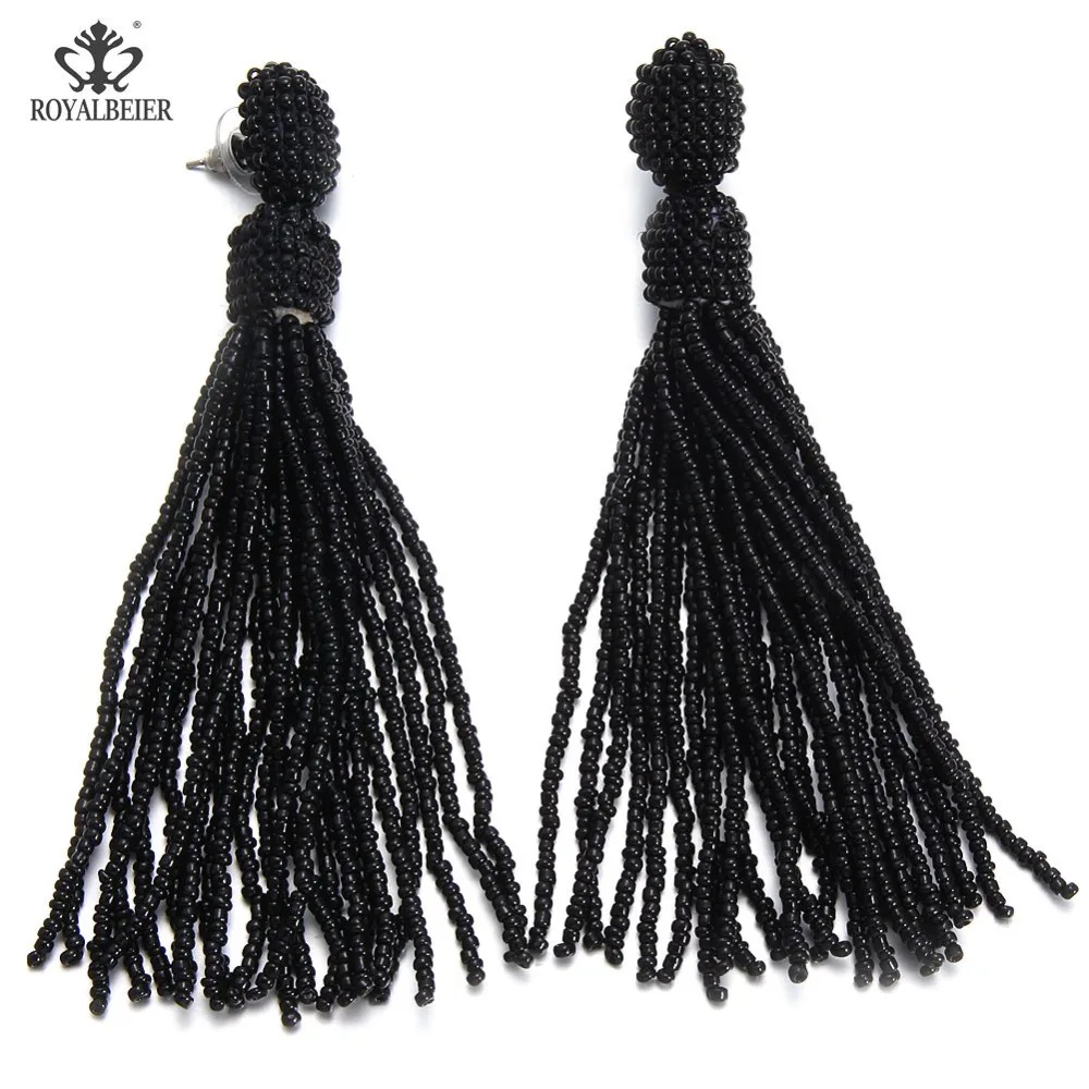 ROYALBEIER Long Multi Color Handmade Glass Beads Statement Tassel Earrings Personalized Drop Earrings Women Jewelry ES0275
ROYALBEIER Long Multi Color Handmade Glass Beads Statement Tassel Earrings Personalized Drop Earrings Women Jewelry ES0275