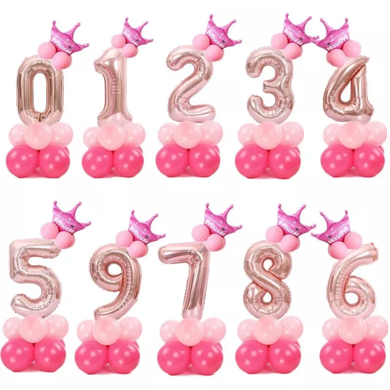 14Pcs/set 30inch Rose Gold Number Balloons Crown Balloons Aluminium Foil Balloons For Birthday Wedding Party Decorative Supplies
14Pcs/set 30inch Rose Gold Number Balloons Crown Balloons Aluminium Foil Balloons For Birthday Wedding Party Decorative Supplies
