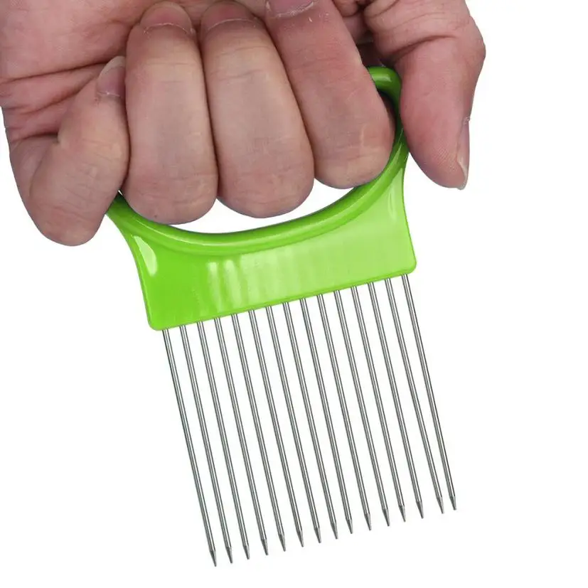 ISHOWTIENDA Tomato Onion Vegetables Slicer Cutting Aid Holder Guide Slicing Cutter Safe Fork
ISHOWTIENDA Tomato Onion Vegetables Slicer Cutting Aid Holder Guide Slicing Cutter Safe Fork