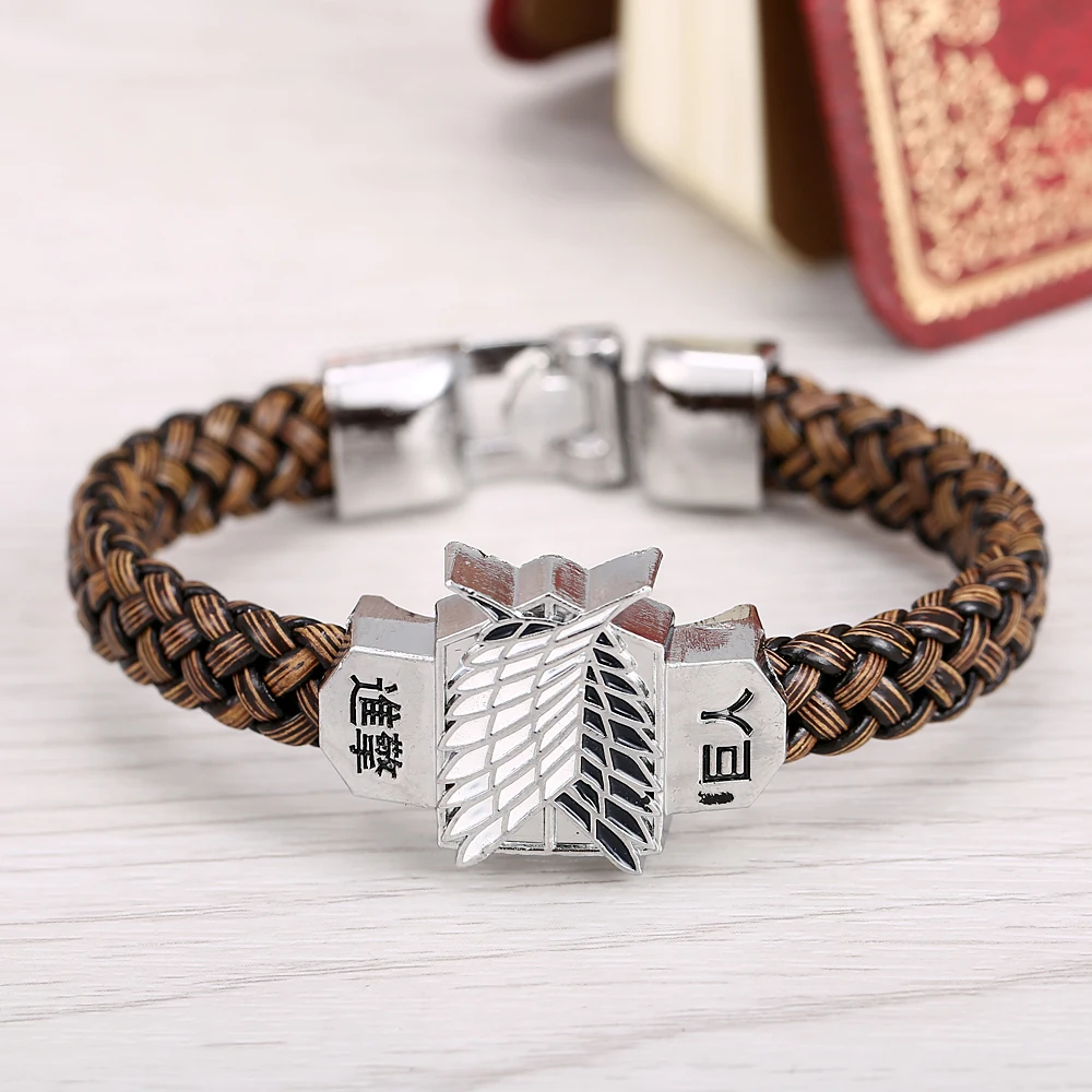 Mengtuyi Attack on Titan Recon Corps logo Charm Bracelets Feather Pattern Alloy Bangle Weave Chain
Mengtuyi Attack on Titan Recon Corps logo Charm Bracelets Feather Pattern Alloy Bangle Weave Chain