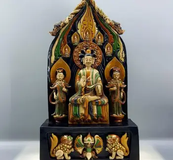 28'' china Tang tri-color glazed ceramics buddhism Avalokitesvara foo dog lion
28'' china Tang tri-color glazed ceramics buddhism Avalokitesvara foo dog lion