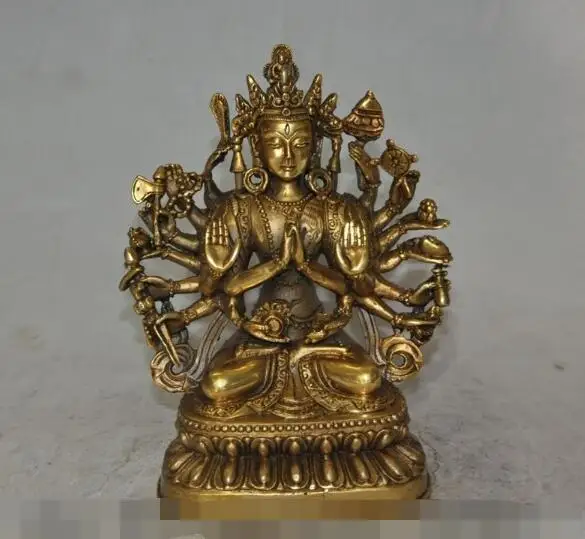 S5371 tibet buddhism bronze gilt lotus 18 Arm tara Kwan-Yin Bodhisattva buddha statue
S5371 tibet buddhism bronze gilt lotus 18 Arm tara Kwan-Yin Bodhisattva buddha statue
