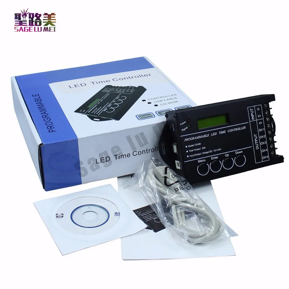 Time programable RGB LED Controller Dimmer TC420 DC12V/24V 5Channel Total Output 20A Common Anode Programmable
Time programable RGB LED Controller Dimmer TC420 DC12V/24V 5Channel Total Output 20A Common Anode Programmable