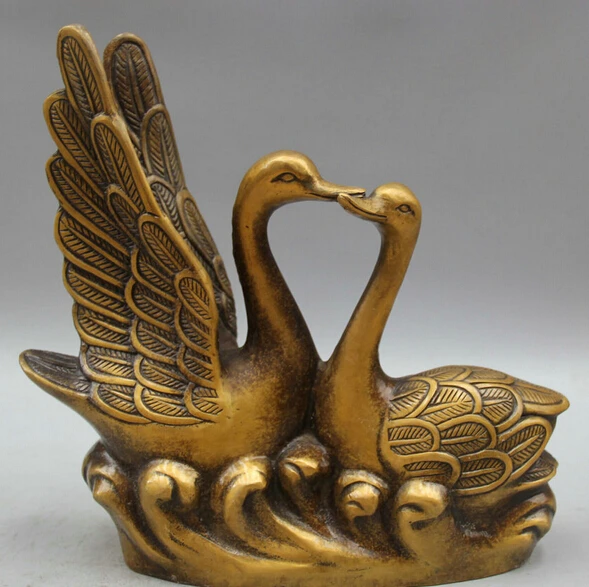 JP S0524 12" Chinese Copper Fengshui Folk Two swan cygnus consort Sculpture Statue (B0413)
JP S0524 12" Chinese Copper Fengshui Folk Two swan cygnus consort Sculpture Statue (B0413)