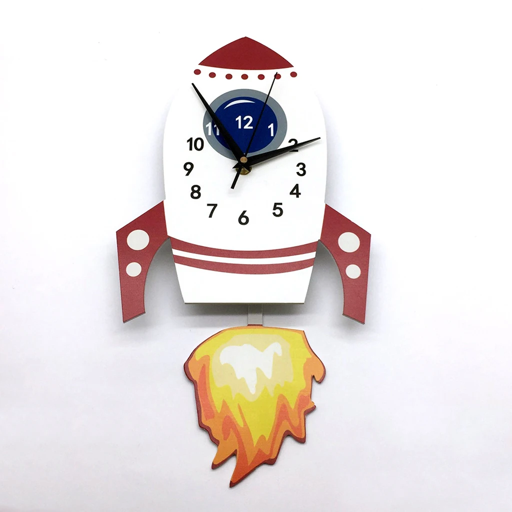 Japanese Adorable Pendulum Clock Funny Crafts Swinging Tail Wall Clock Kit for Kid's Nursery Children's Bedroom Decor