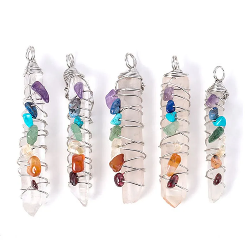 Trendy-beads Silver Plated Irregular Shape Natural Rock Crystal Wire Wrap Small Colorful Stone Pendant
Trendy-beads Silver Plated Irregular Shape Natural Rock Crystal Wire Wrap Small Colorful Stone Pendant