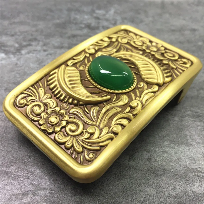 Chinese Style Craved Brass Belt Buckles Arabesque Belt Buckle (7)