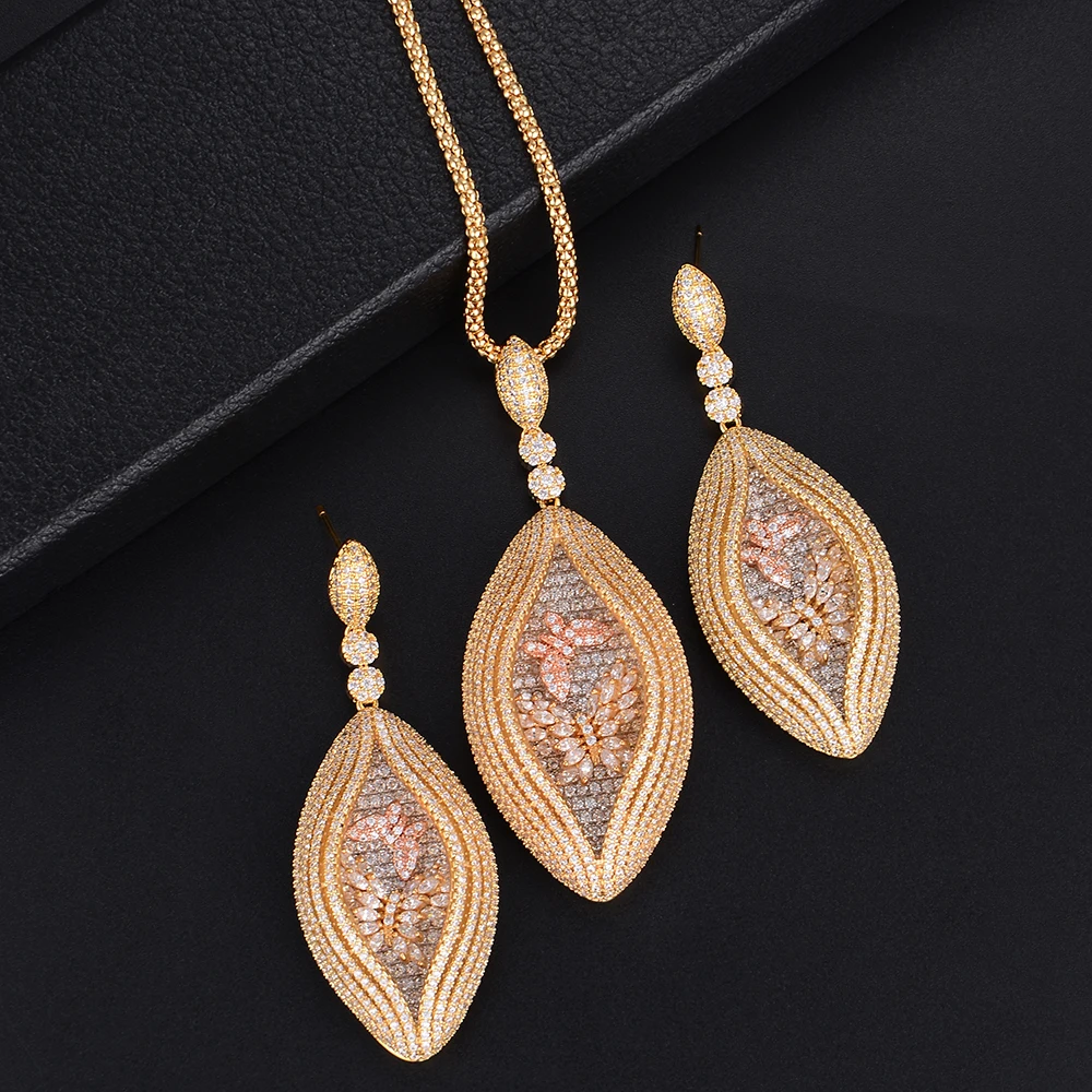 Fashion Three Tones Geometry Oval Cubic Zirconia Dangle Earrings Necklace Sets For Women Wedding Engagement Jewlery
Fashion Three Tones Geometry Oval Cubic Zirconia Dangle Earrings Necklace Sets For Women Wedding Engagement Jewlery