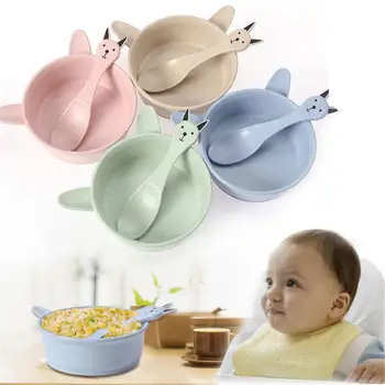 Children's Wheat Straw Material Big Ears Rabbit Shape Children's Anti-scald Drop Resistance Lovely Tableware Set Bowl And Spoon
Children's Wheat Straw Material Big Ears Rabbit Shape Children's Anti-scald Drop Resistance Lovely Tableware Set Bowl And Spoon