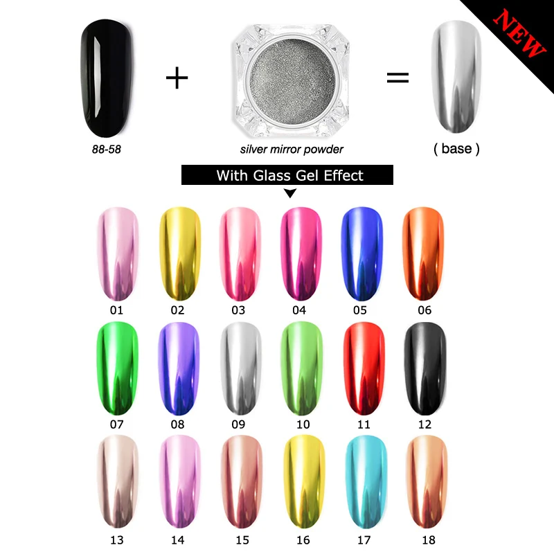 Magic Mirror Silver Glitter Glowing Dust Chrome Pigment Powder+UV Polish Manicure Gel+18colors Glass Gel Nail Art Decorations
Magic Mirror Silver Glitter Glowing Dust Chrome Pigment Powder+UV Polish Manicure Gel+18colors Glass Gel Nail Art Decorations