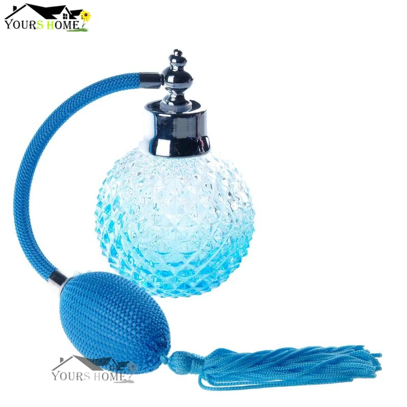 100ml Blue Crystal Art Vintage Style Empty Refillable Perfume Atomizer Long Tassel Spray Bitter Bottle With Air Bag Bar Tools
100ml Blue Crystal Art Vintage Style Empty Refillable Perfume Atomizer Long Tassel Spray Bitter Bottle With Air Bag Bar Tools