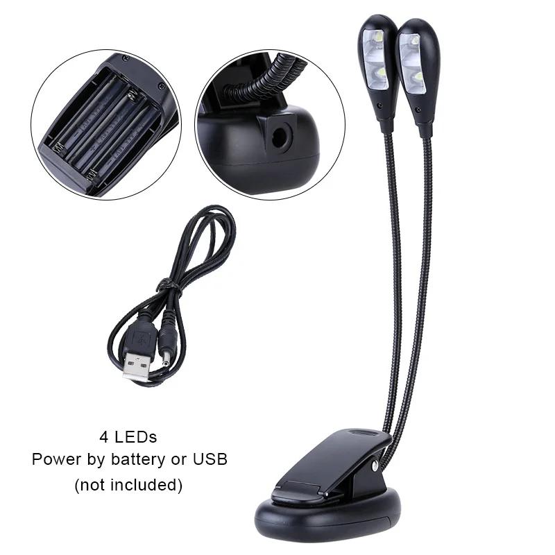 Brightness Dual Flexible Double Flex Goosenecks 4 LEDs Book Lights Reading Lamp Clip-on Table Desk Lamp USB/AAA Battery Operated
Brightness Dual Flexible Double Flex Goosenecks 4 LEDs Book Lights Reading Lamp Clip-on Table Desk Lamp USB/AAA Battery Operated