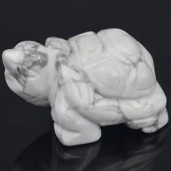 

2inch Natural White Howlite Turquoise Turtle Tortoise Gems Carving Crafts Stone Figurine Chakra Healing Reiki Stone
