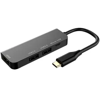 4 Port HD Type-C to Micro USB USB 3.0 USB 2.0 HDMI Converter Type C Male to HDMI Female HUB Adapter for Macbook/Macbook Pro
4 Port HD Type-C to Micro USB USB 3.0 USB 2.0 HDMI Converter Type C Male to HDMI Female HUB Adapter for Macbook/Macbook Pro