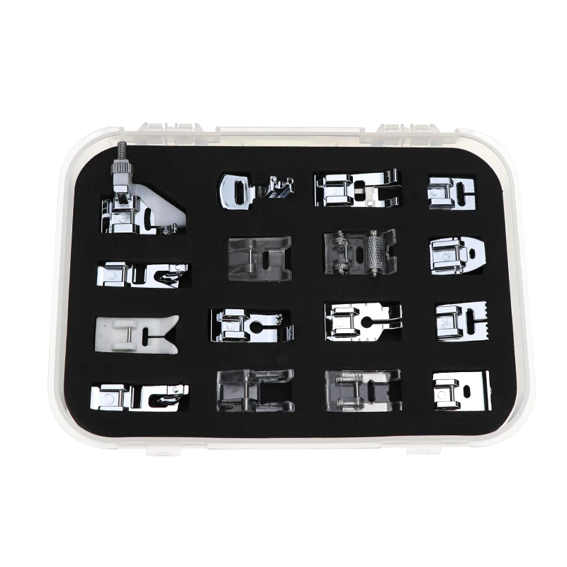 16Pcs Domestic Sewing Machine Accessories Presser Foot Feet Kit Set Hem Foot Spare Parts With Box For Brother Singer Janome
16Pcs Domestic Sewing Machine Accessories Presser Foot Feet Kit Set Hem Foot Spare Parts With Box For Brother Singer Janome