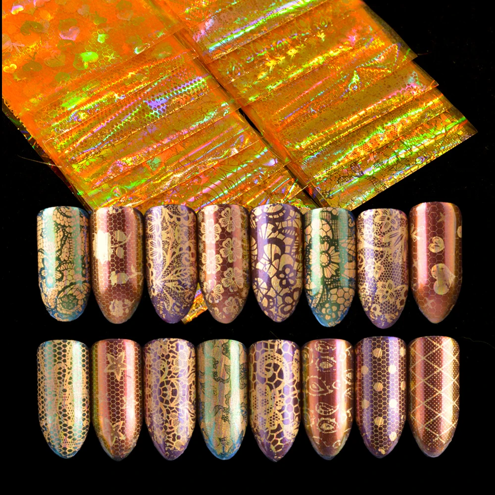 Full Beauty 16pcs Holographic Gold Nail Foils Mixed 16 Design Charming Gorgeous Transfer Sticker Nails Christmas DIY Sets CH154
Full Beauty 16pcs Holographic Gold Nail Foils Mixed 16 Design Charming Gorgeous Transfer Sticker Nails Christmas DIY Sets CH154