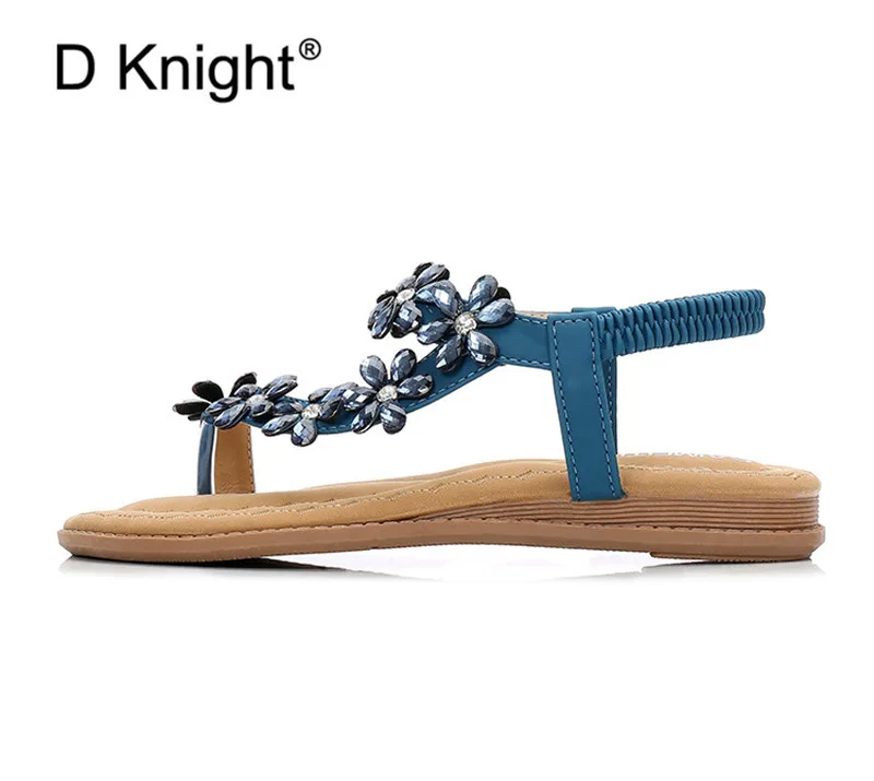 Boho Women Shoes Comfort Sandals Summer Fashion Crystal Flip Flops High Quality Flat Sandals Gladiator Sandalias Plus Size 42 (10)