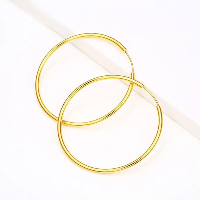 MxGxFam 40mm Smooth Circle Hoop Earrings For Women 24 k Pure Gold Color Classical Jewelry 2019 New Design Good Quality
MxGxFam 40mm Smooth Circle Hoop Earrings For Women 24 k Pure Gold Color Classical Jewelry 2019 New Design Good Quality