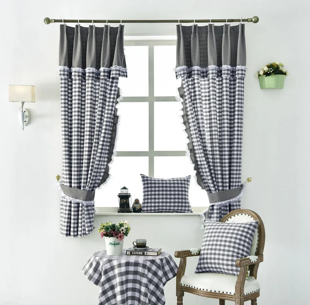 European Gray Plaid Cotton Linen Lace Curtains For Living Room Bedroom Window Short Curtain for Kitchen Blinds Panel Home Decor
European Gray Plaid Cotton Linen Lace Curtains For Living Room Bedroom Window Short Curtain for Kitchen Blinds Panel Home Decor
