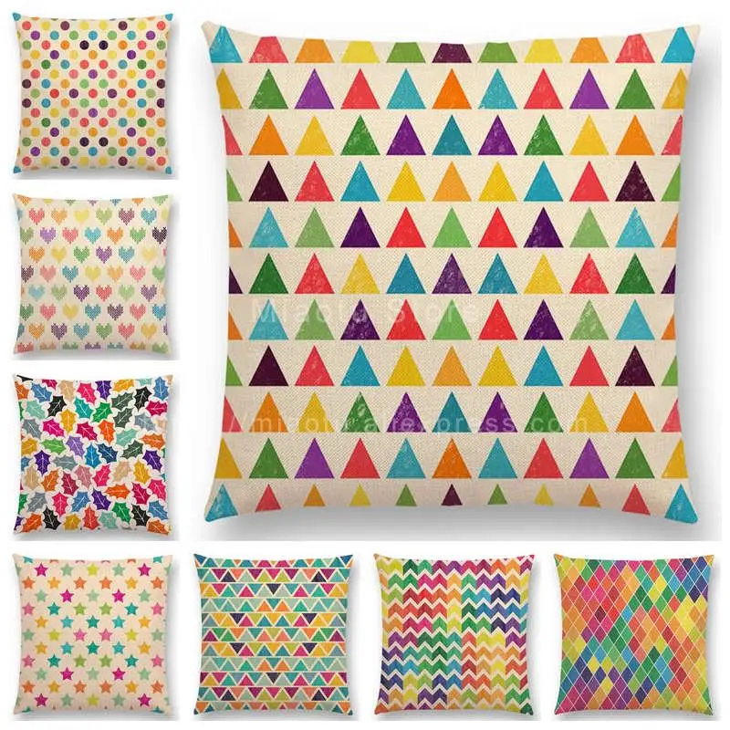 Colorful Flowers Leaves Dots Sofa Pillow Case Stars Waves Geometric Pattern Pastel Triangles Diamond Rainbow Cushion Cover
Colorful Flowers Leaves Dots Sofa Pillow Case Stars Waves Geometric Pattern Pastel Triangles Diamond Rainbow Cushion Cover