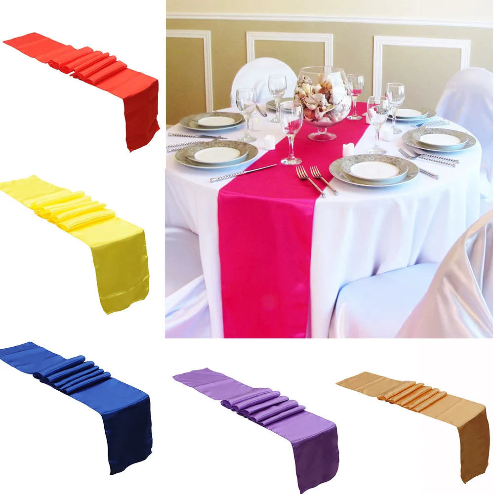 30x275cm Elegant Satin Pure Color Table Runner Wedding Reception Birthday Party Anniversary Banquet Party Decoration
30x275cm Elegant Satin Pure Color Table Runner Wedding Reception Birthday Party Anniversary Banquet Party Decoration