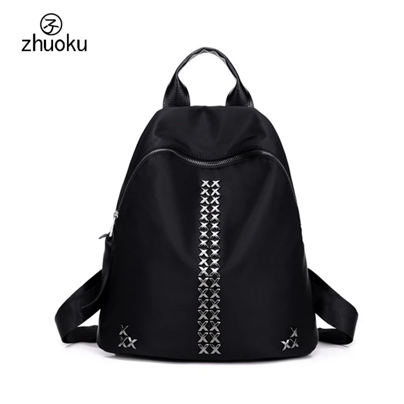 zhuoku 2017 New promotions women's backpack high quality nylon Bag rivet black backpack Brand design mochila ZK809
zhuoku 2017 New promotions women's backpack high quality nylon Bag rivet black backpack Brand design mochila ZK809