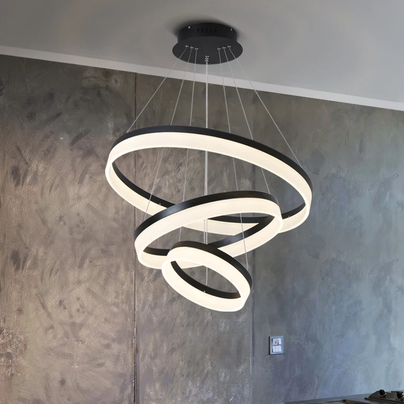 Modern pendant lamp minimalist acrylic ring LED chandelier round bedroom study room restaurant fashion circle chandelier 90-265V
Modern pendant lamp minimalist acrylic ring LED chandelier round bedroom study room restaurant fashion circle chandelier 90-265V