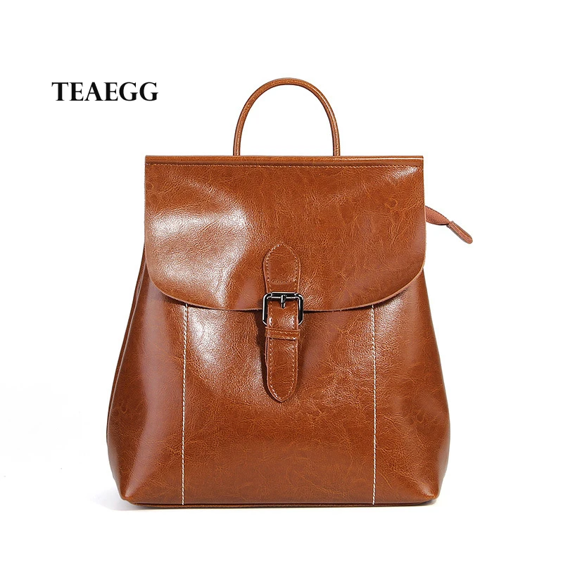 Autumn and winter new Korean version oil wax leather Backpack simple large-capacity travel bag college backpack 
Autumn and winter new Korean version oil wax leather Backpack simple large-capacity travel bag college backpack
