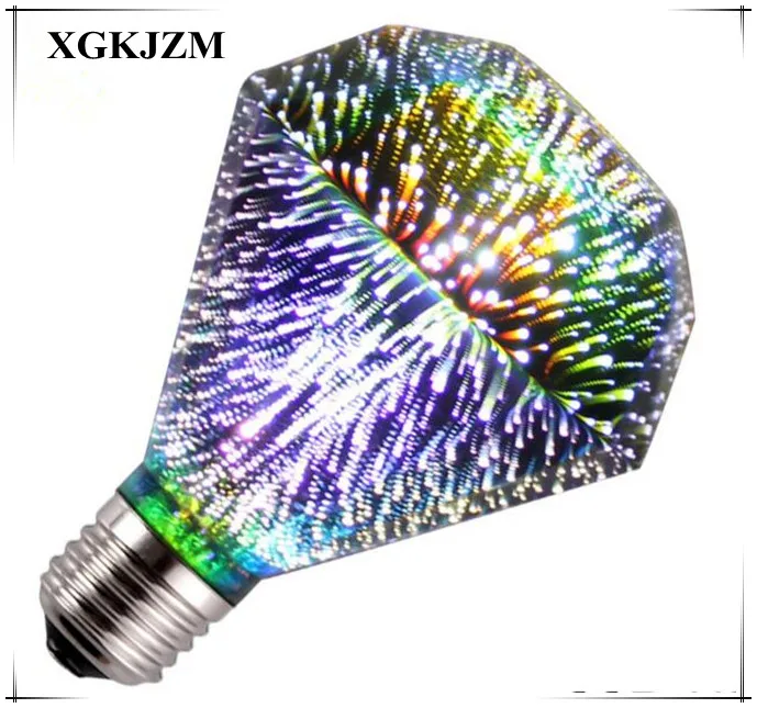 New dimmable e27 LED Diamond Light tungsten light 3D fireworks bulb magic light bulb Colorful light bulb
New dimmable e27 LED Diamond Light tungsten light 3D fireworks bulb magic light bulb Colorful light bulb