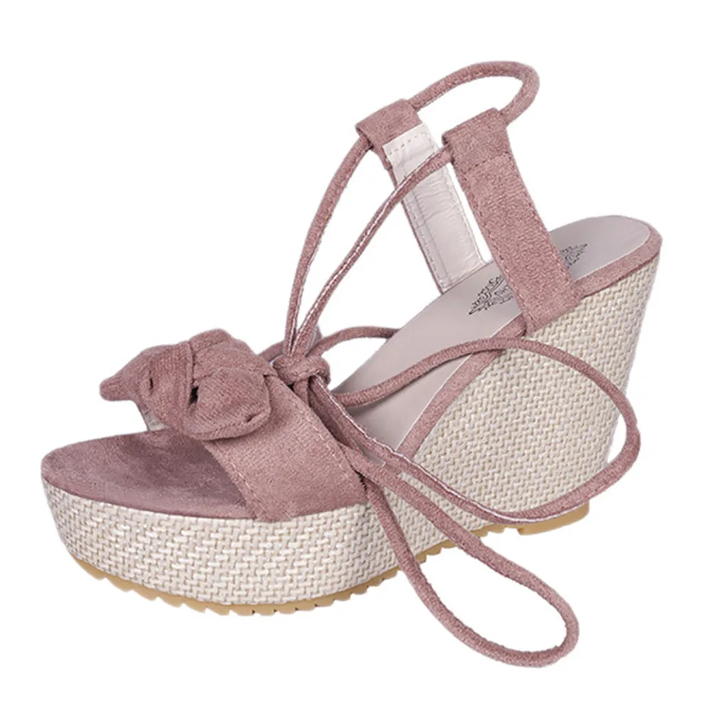 Women Open Toe Bow Breathable Beach Sandals Rome Lace-Up Casual Wedges Shoes fashion British Wind Wedge Heel for travel Apr 9
Women Open Toe Bow Breathable Beach Sandals Rome Lace-Up Casual Wedges Shoes fashion British Wind Wedge Heel for travel Apr 9