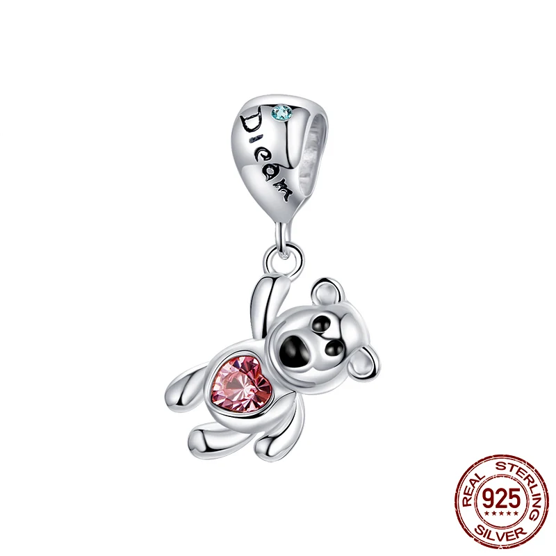NEW 925 Sterling Silver Balloon Bear Charms Pendants fit Original Pandora Bracelet or Necklace Women DIY Fashion Jewelry
NEW 925 Sterling Silver Balloon Bear Charms Pendants fit Original Pandora Bracelet or Necklace Women DIY Fashion Jewelry