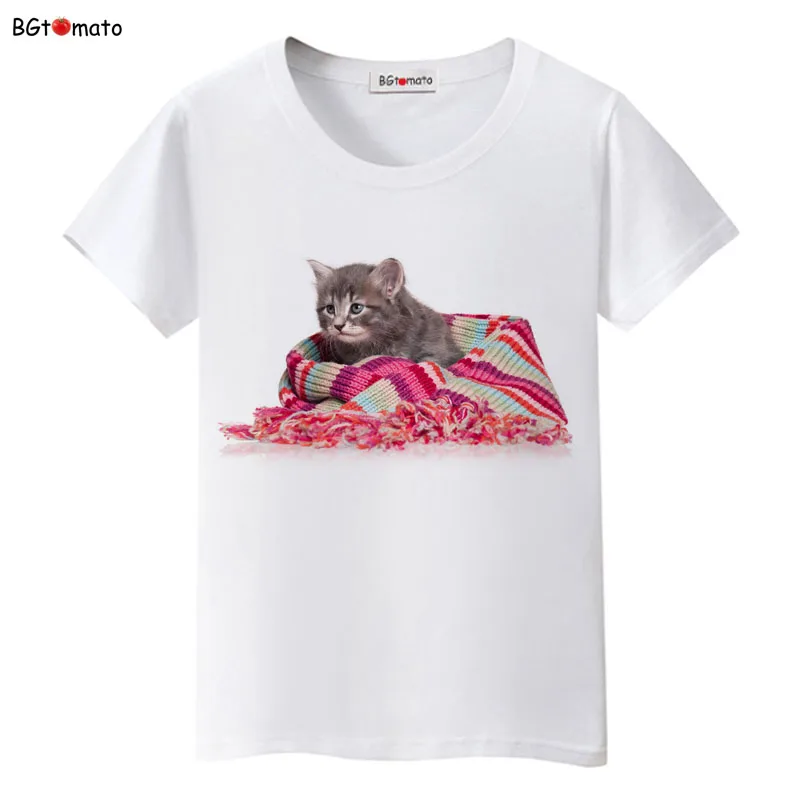 BGtomato Small gray cat t shirt women lovely home pet shirt Good quality brand t shirt soft summer tops
BGtomato Small gray cat t shirt women lovely home pet shirt Good quality brand t shirt soft summer tops