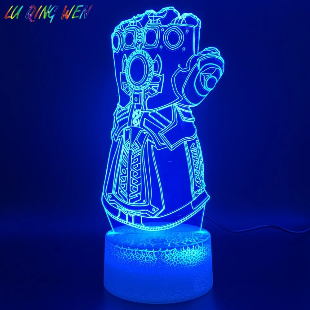 3d Led Night Light Lamp Marvel Thanos Glove Design Home Decoration Crafts Boys Bedroom Nightlight Children's Birthday Gift
3d Led Night Light Lamp Marvel Thanos Glove Design Home Decoration Crafts Boys Bedroom Nightlight Children's Birthday Gift