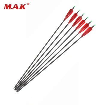 33.5 Inches Mixed Carbon Arrow Spine 500 Replaceable Arrowhead with Red Turkey Feather for Recurve Bow Archery
33.5 Inches Mixed Carbon Arrow Spine 500 Replaceable Arrowhead with Red Turkey Feather for Recurve Bow Archery