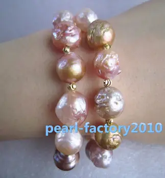 baroque natural 2 Row 11-12mm south sea multicolor Pearl Bracelet 14k 42%
baroque natural 2 Row 11-12mm south sea multicolor Pearl Bracelet 14k 42%