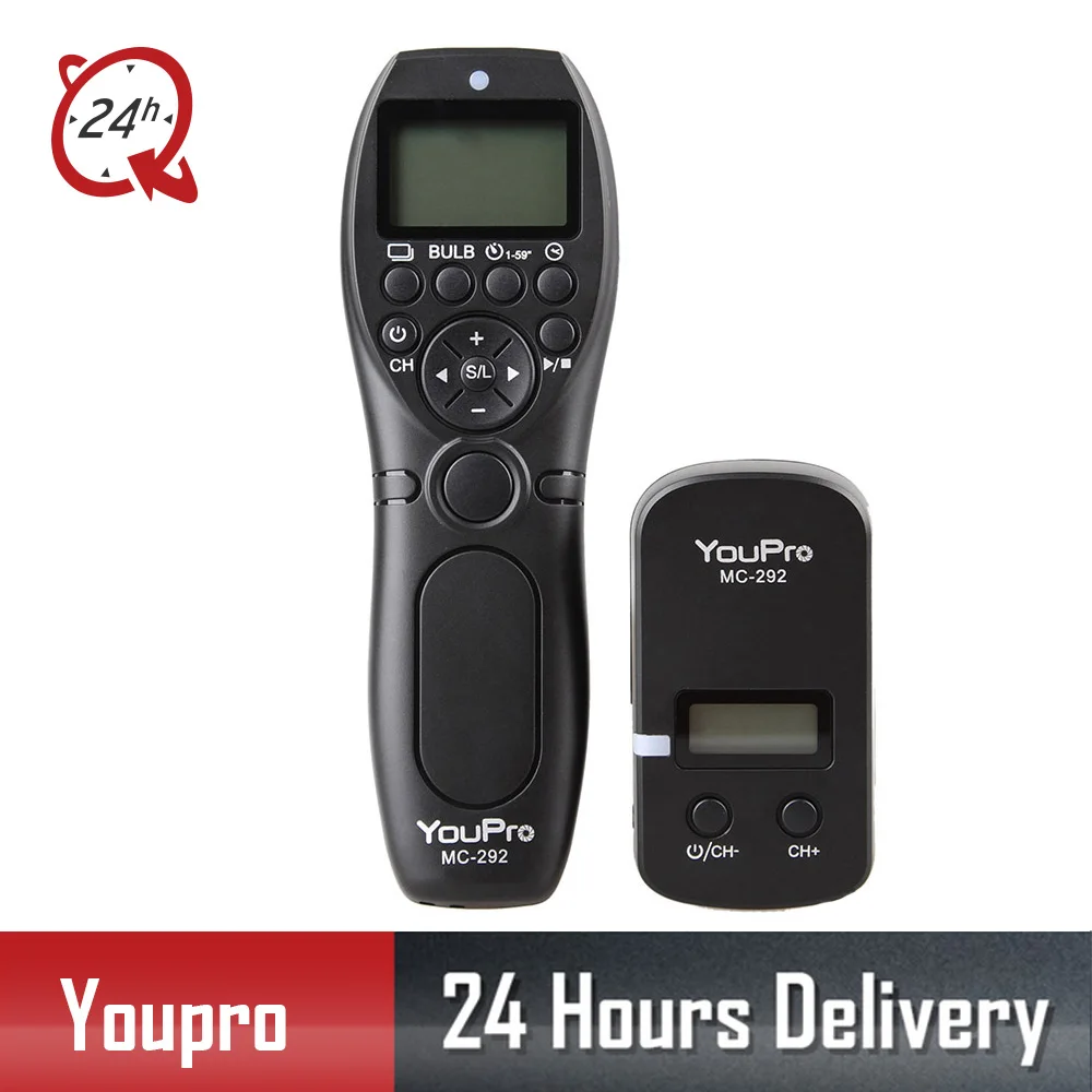 

YouPro Hot MC-292 DC0/DC2/N3/S2/E3 2.4G Wireless Remote Control LCD Timer Shutter Release Channels for Canon/Sony/Nikon/Fujifilm