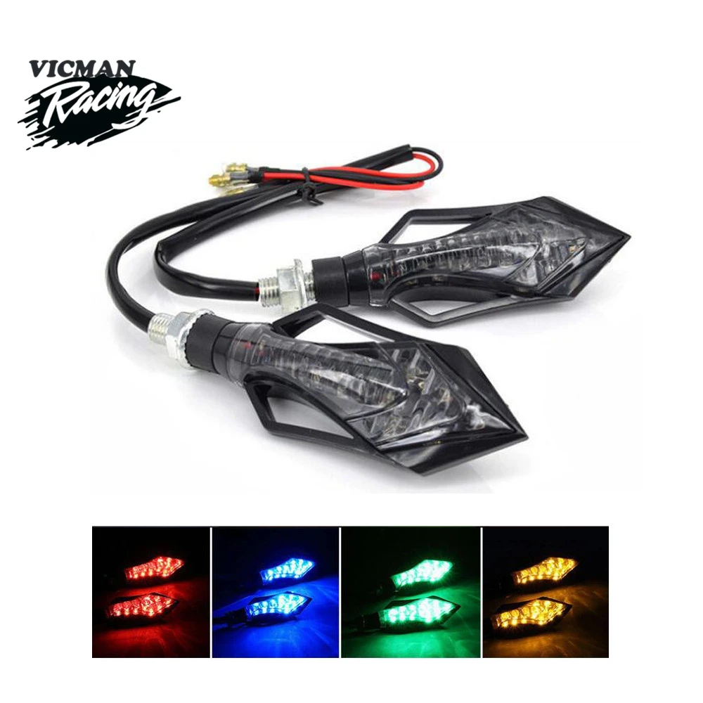 2pcs Motorcycle Turn Signal Lights Motorbike Indicator Moto Tail Brake Lights Streamer colors
2pcs Motorcycle Turn Signal Lights Motorbike Indicator Moto Tail Brake Lights Streamer colors