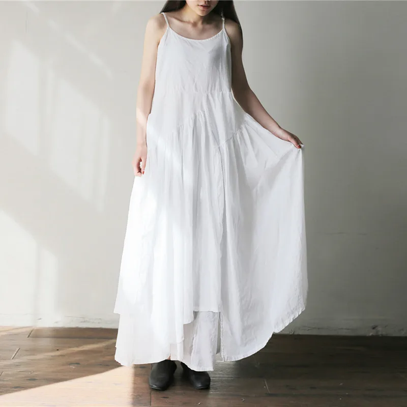 Johnature Loose Vintage Sleeveless Spaghetti Strap Long Solid Color Summer Dress Women 2019 New Irregular Vintage Dresses
Johnature Loose Vintage Sleeveless Spaghetti Strap Long Solid Color Summer Dress Women 2019 New Irregular Vintage Dresses