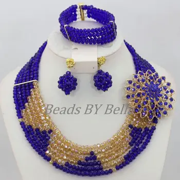 Smart 6 Layers Royal Blue Nigerian Party Crystal Beads Necklace Jewelry Set African Wedding Beads Jewelry Free Shipping ABF869 
Smart 6 Layers Royal Blue Nigerian Party Crystal Beads Necklace Jewelry Set African Wedding Beads Jewelry Free Shipping ABF869