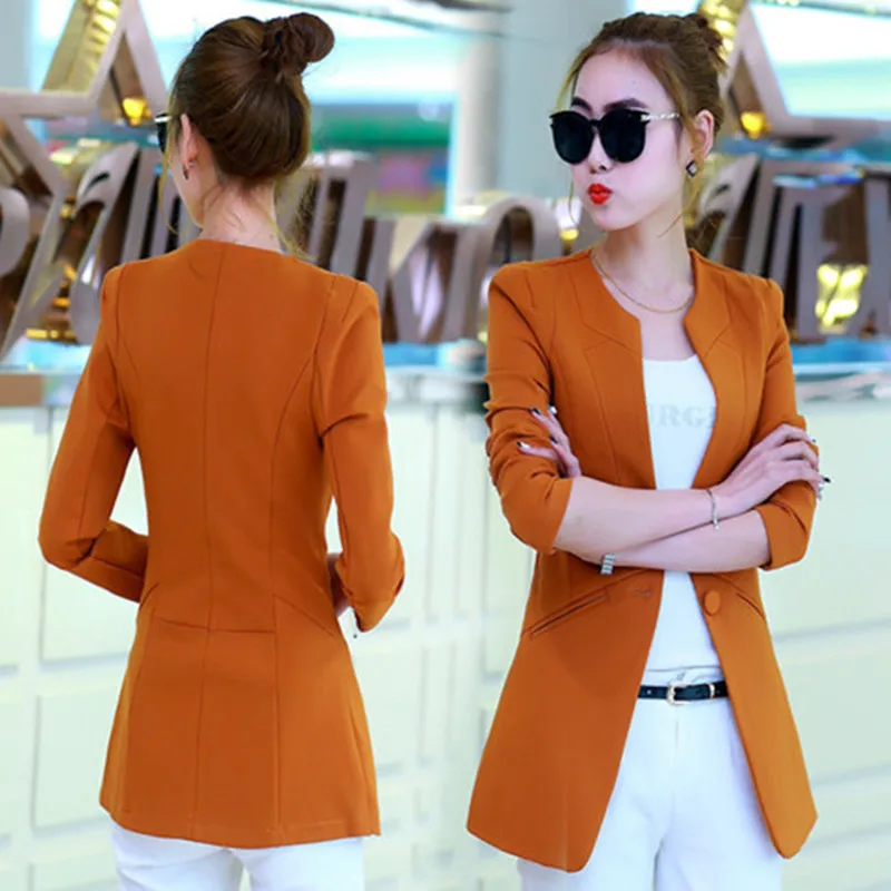 New style fashion Autumn Female Casual 2018 OL Single Button Slim Fit Blazer Women Jacket Black/Orange/Pink/Wine Red/Blue/Camel
New style fashion Autumn Female Casual 2018 OL Single Button Slim Fit Blazer Women Jacket Black/Orange/Pink/Wine Red/Blue/Camel